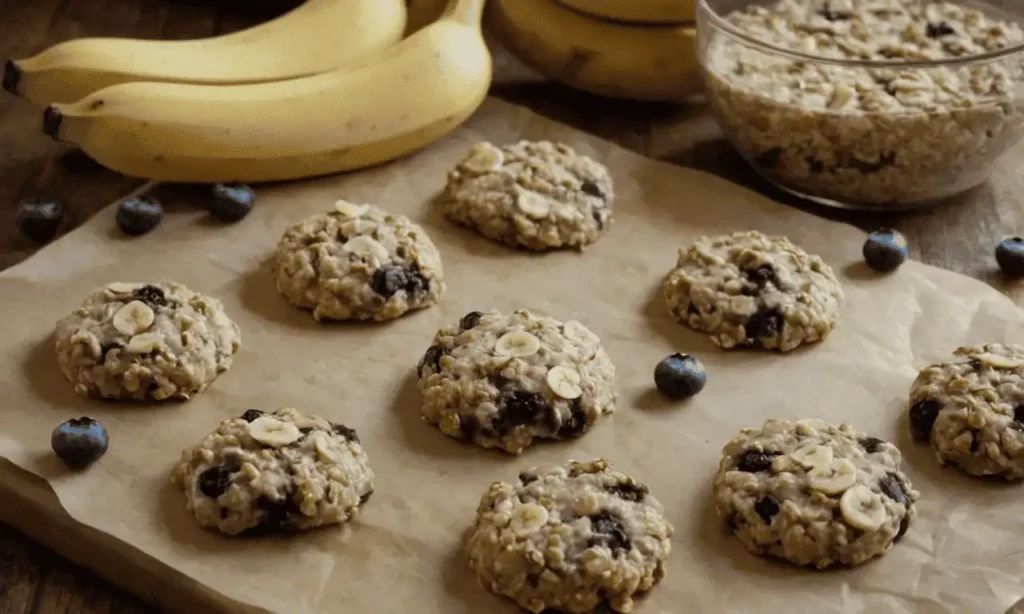 Banana Blueberry Oatmeal Breakfast Cookies